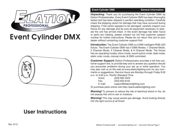 Elation Event Cylinder DMX